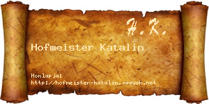 Hofmeister Katalin névjegykártya